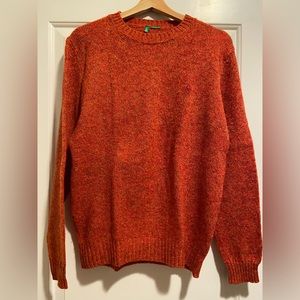 Men’s United Colors of Benetton Fall Autumn orange sweater, Medium